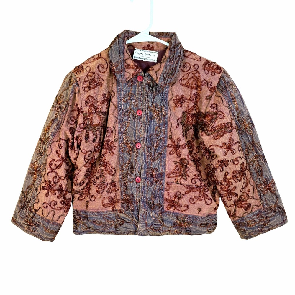 Patchwork Jacket Women's SM Quilted Boho Cotton‎ Kantha Embroidered India